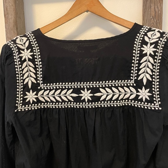 J Crew black and white embroidered cotton shirt - Picture 5 of 5